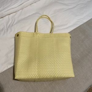 Cream Colored / Wicker style plastic Pool Bag